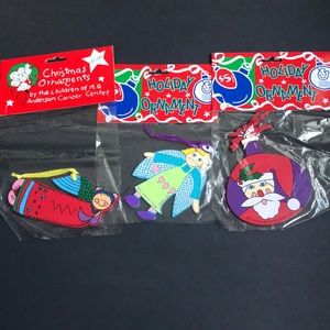 Lot 3 Hand painted Holiday Ornaments